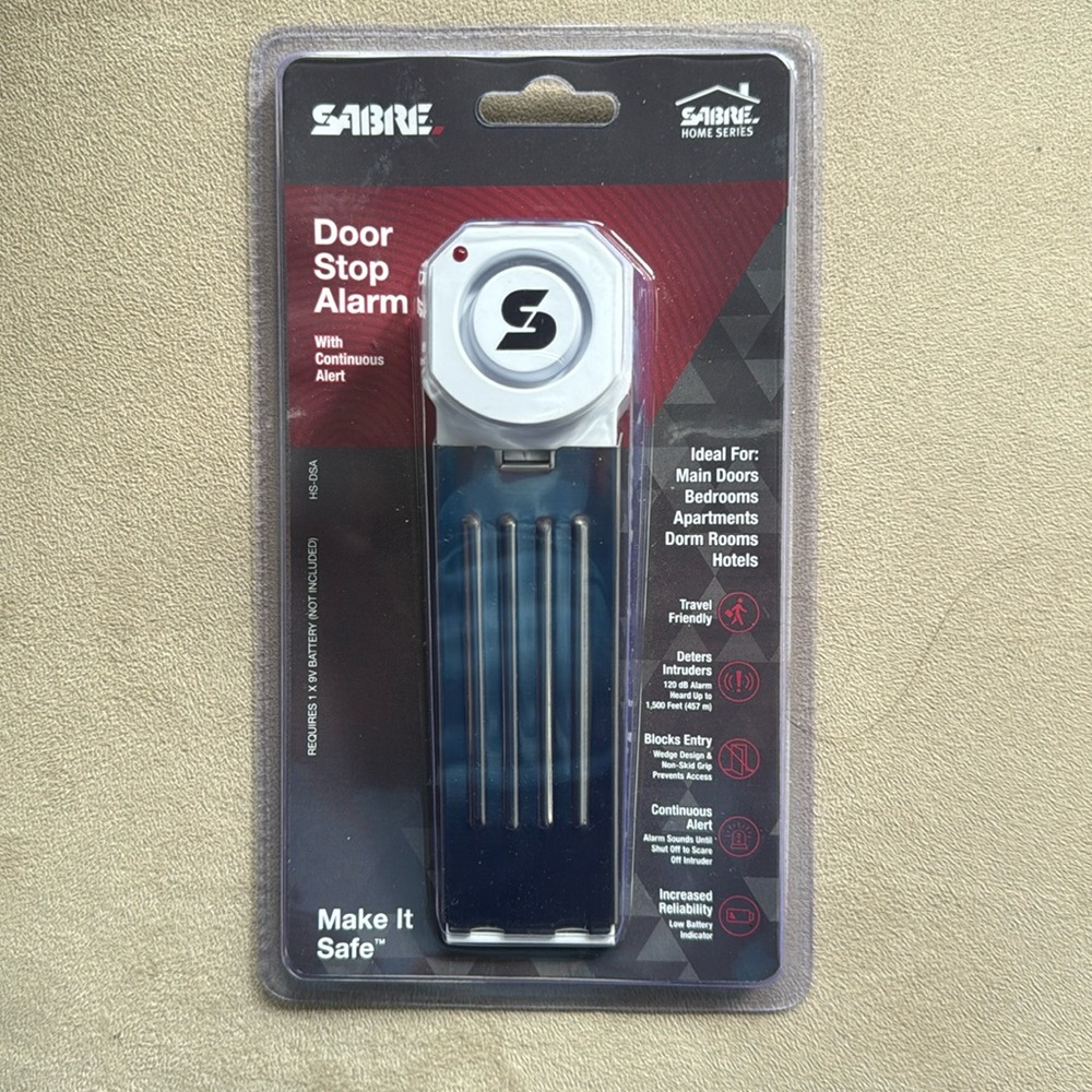 NEW! SABRE DOOR STOP ALARM